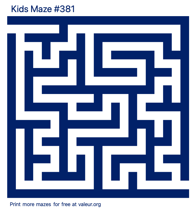 Free Printable Kids Maze number 381