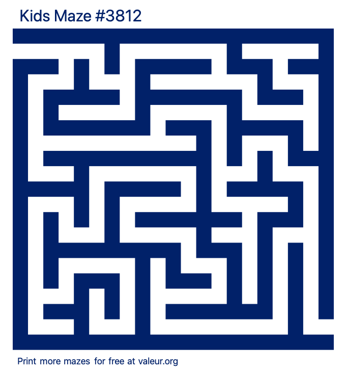 Free Printable Kids Maze number 3812