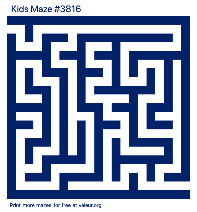 Free Printable Kids Maze number 3816