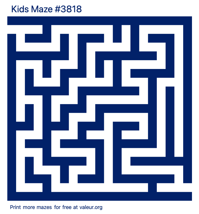 Free Printable Kids Maze number 3818