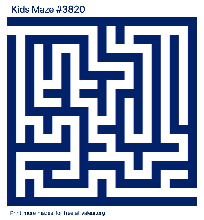 Free Printable Kids Maze number 3820