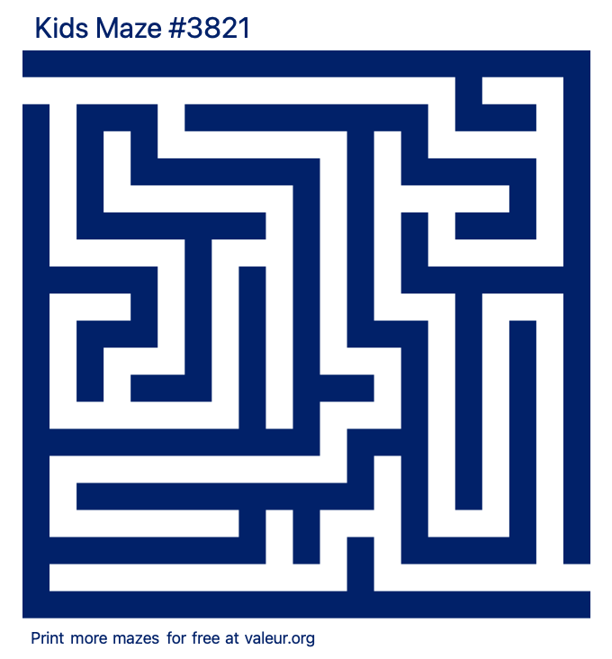 Free Printable Kids Maze number 3821