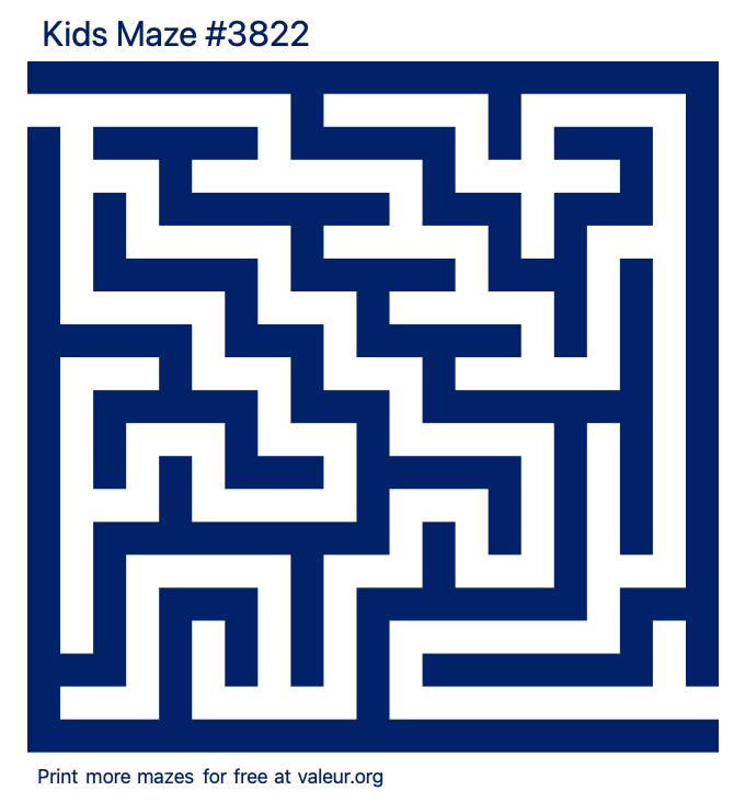 Free Printable Kids Maze number 3822