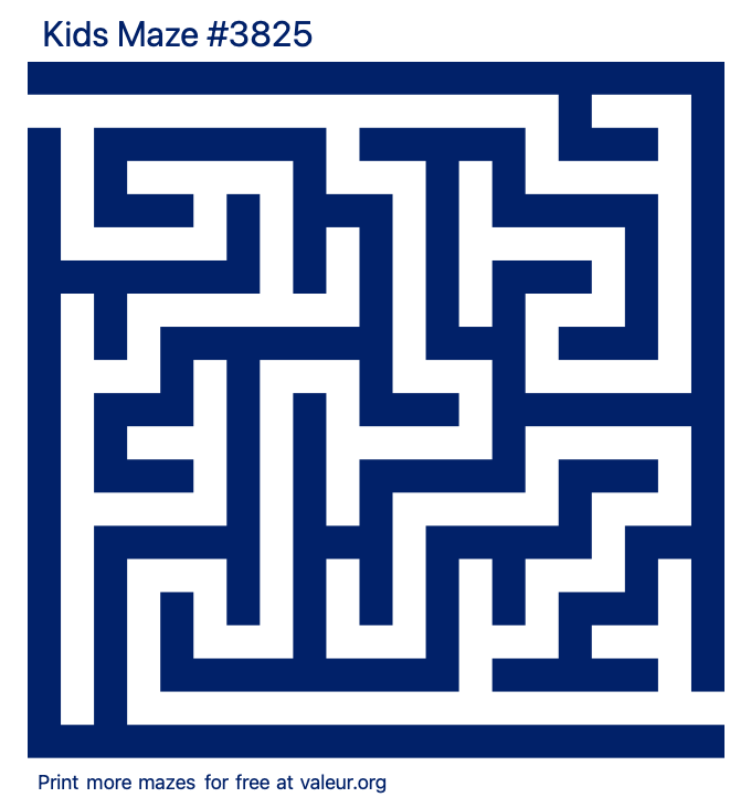 Free Printable Kids Maze number 3825