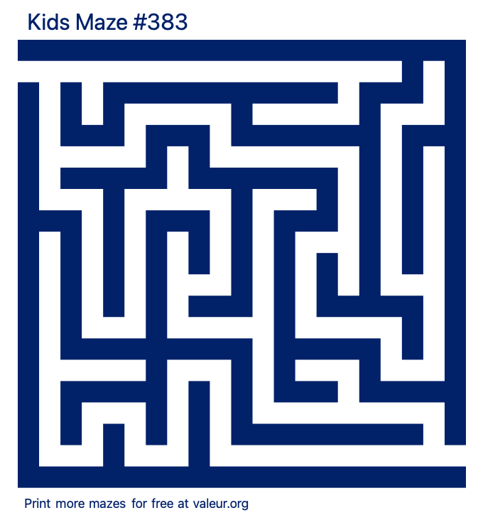 Free Printable Kids Maze number 383