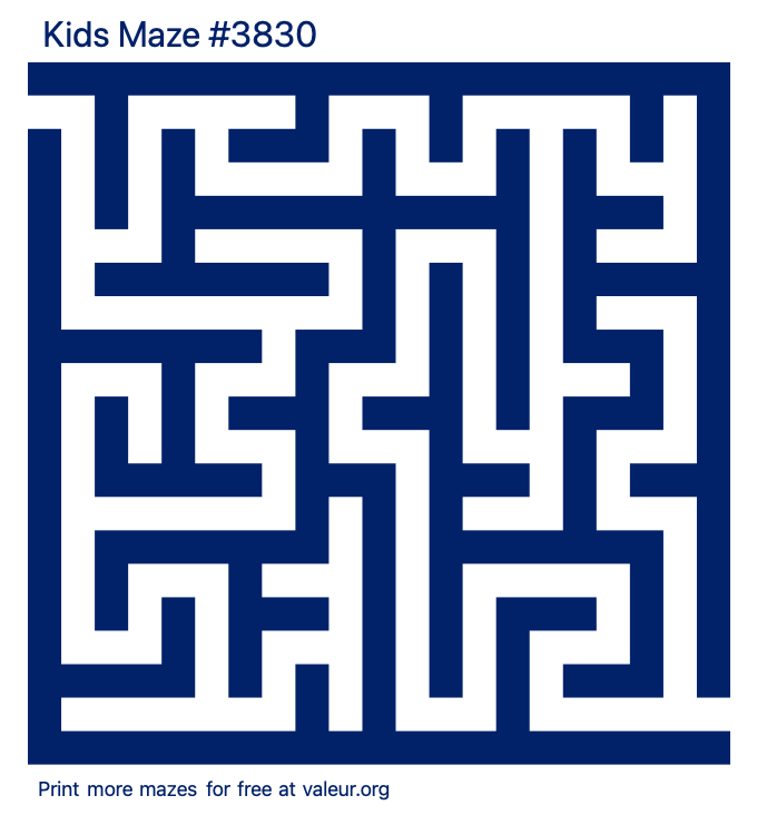 Free Printable Kids Maze number 3830