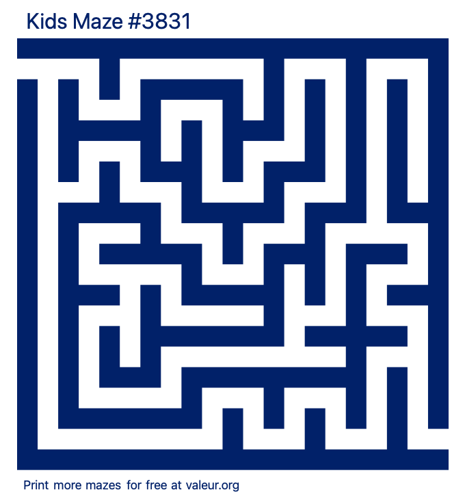 Free Printable Kids Maze number 3831