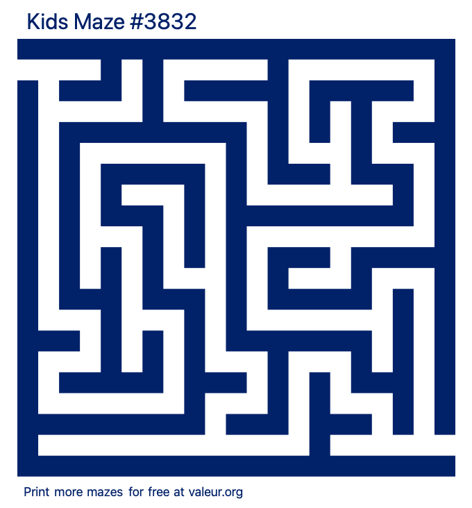 Free Printable Kids Maze number 3832