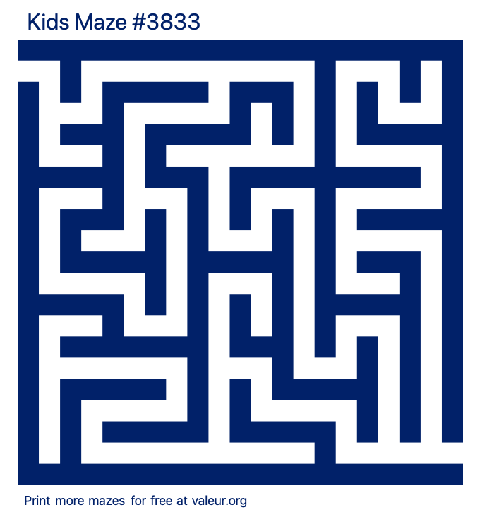 Free Printable Kids Maze number 3833