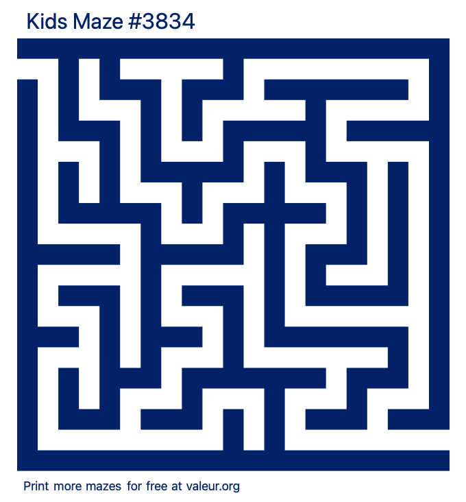 Free Printable Kids Maze number 3834