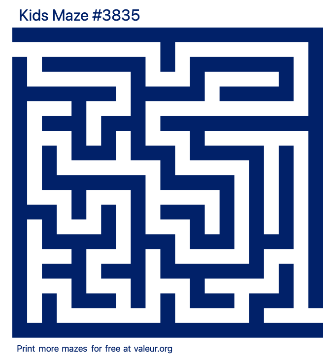 Free Printable Kids Maze number 3835