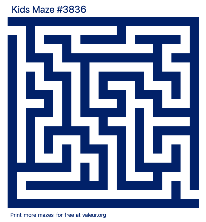 Free Printable Kids Maze number 3836