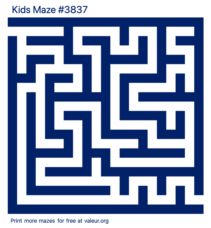 Free Printable Kids Maze number 3837