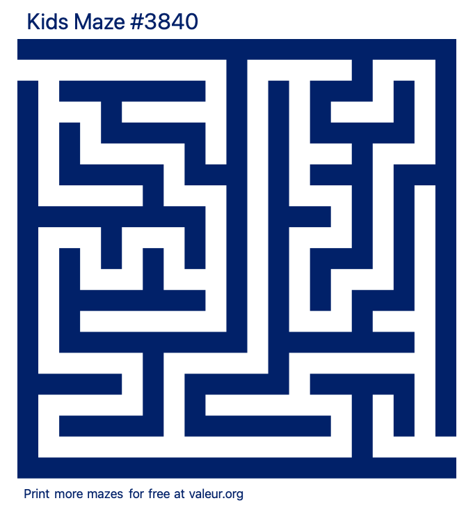 Free Printable Kids Maze number 3840