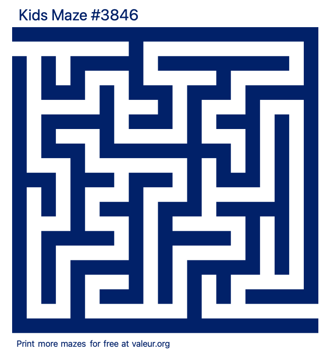 Free Printable Kids Maze number 3846