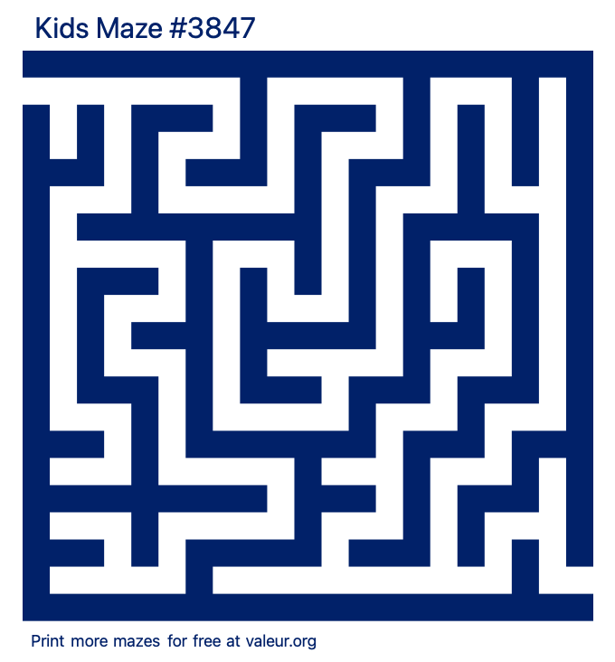 Free Printable Kids Maze number 3847