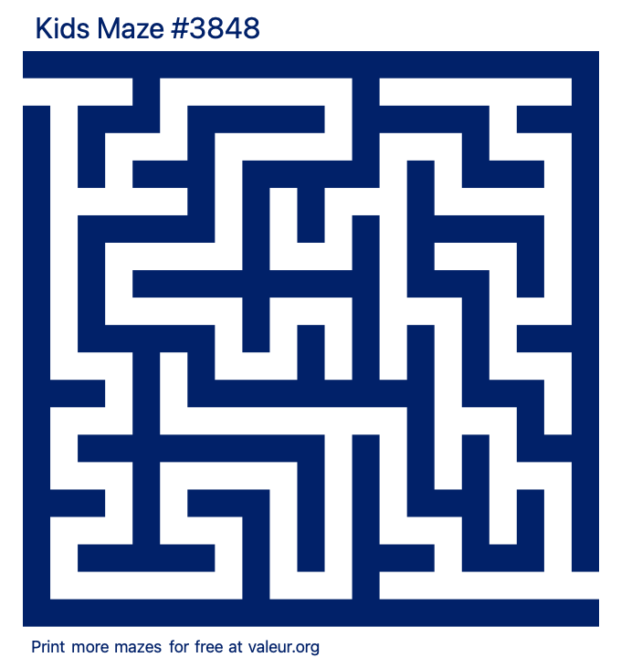 Free Printable Kids Maze number 3848