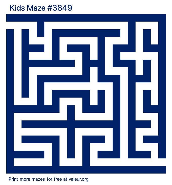 Free Printable Kids Maze number 3849