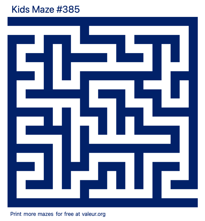 Free Printable Kids Maze number 385