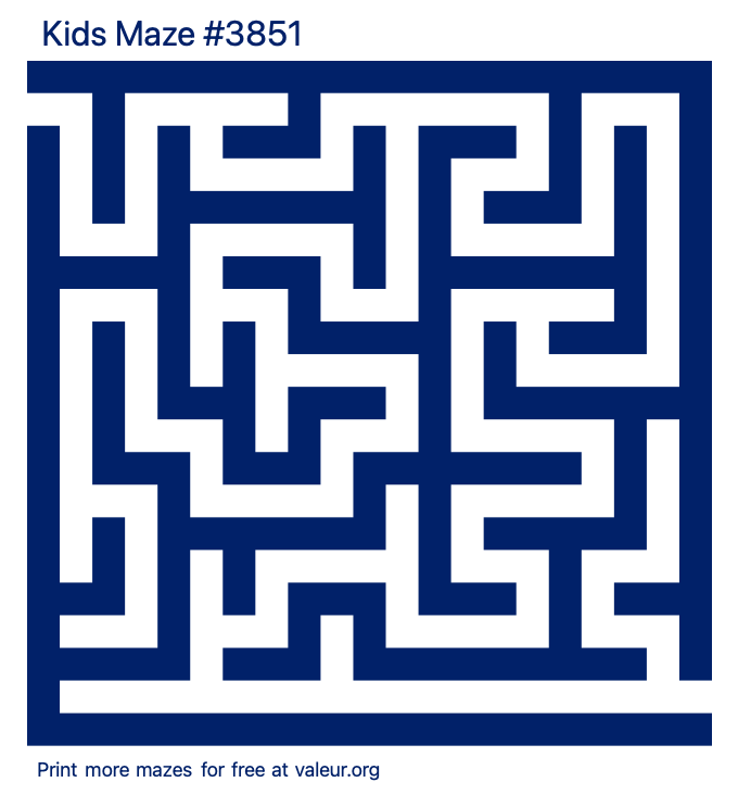 Free Printable Kids Maze number 3851