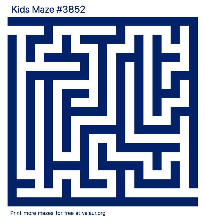 Free Printable Kids Maze number 3852