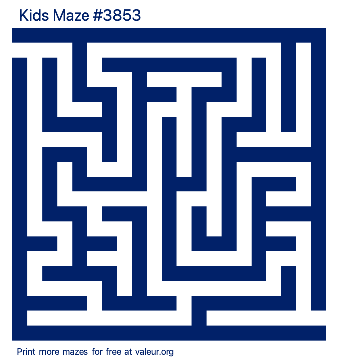 Free Printable Kids Maze number 3853