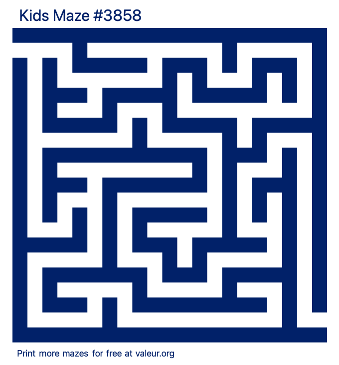 Free Printable Kids Maze number 3858