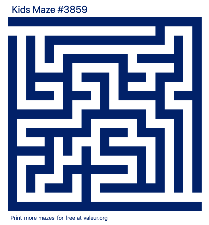 Free Printable Kids Maze number 3859