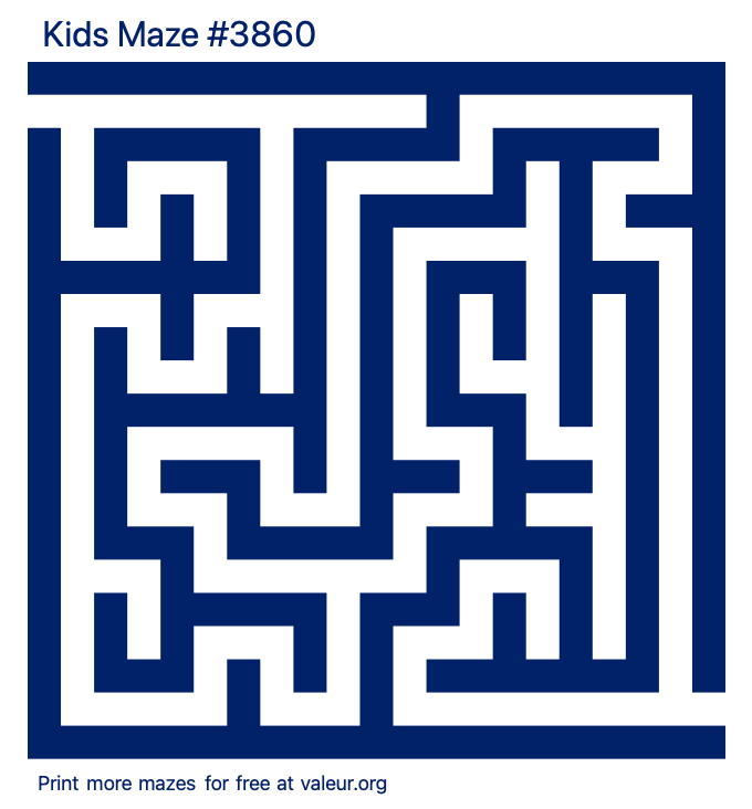 Free Printable Kids Maze number 3860