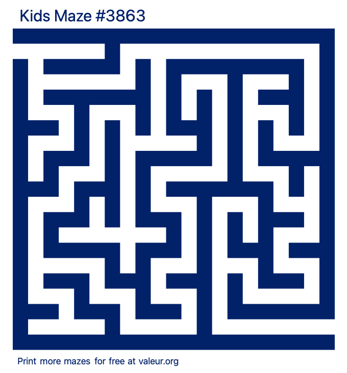 Free Printable Kids Maze number 3863