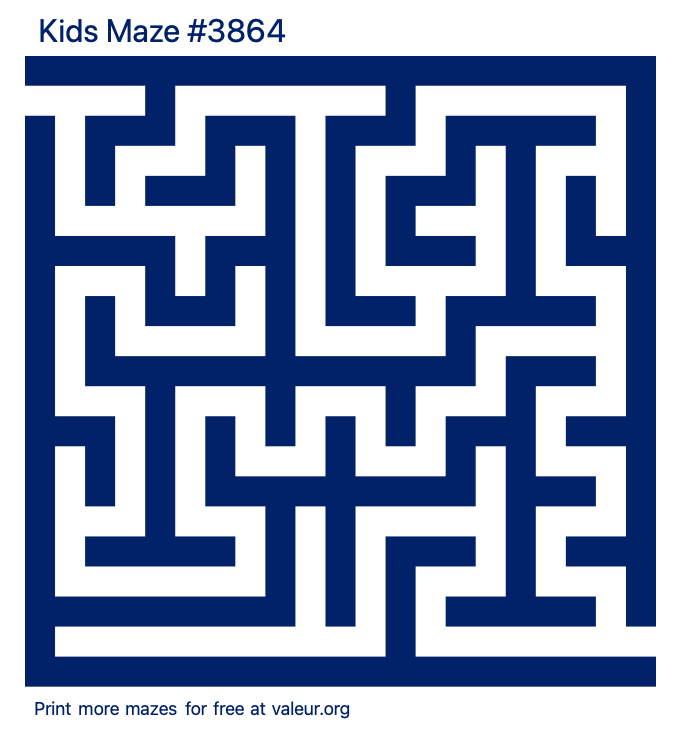 Free Printable Kids Maze number 3864