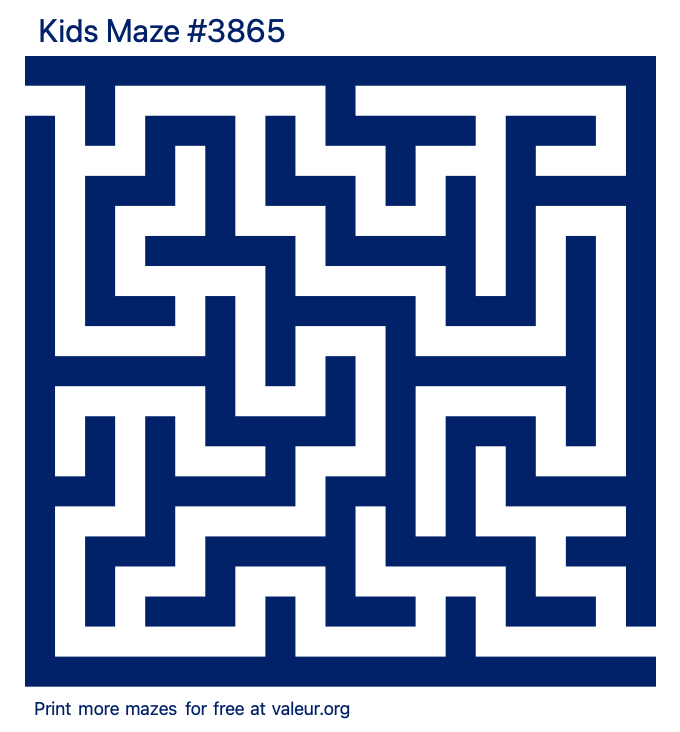 Free Printable Kids Maze number 3865