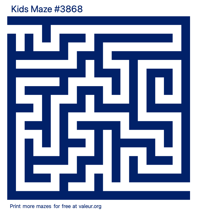 Free Printable Kids Maze number 3868