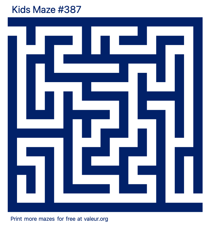 Free Printable Kids Maze number 387