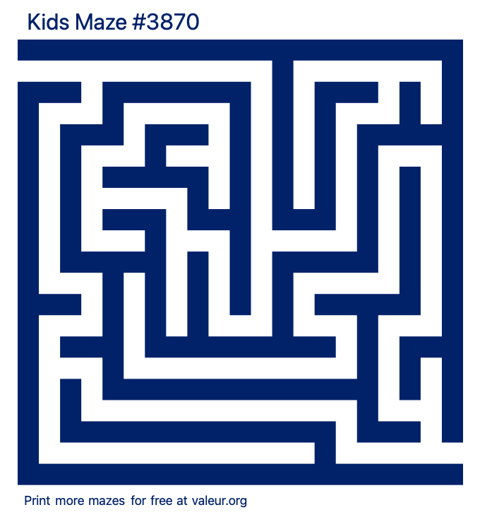 Free Printable Kids Maze number 3870