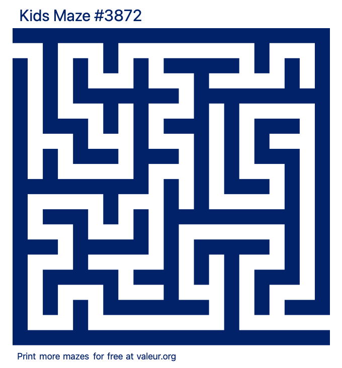 Free Printable Kids Maze number 3872