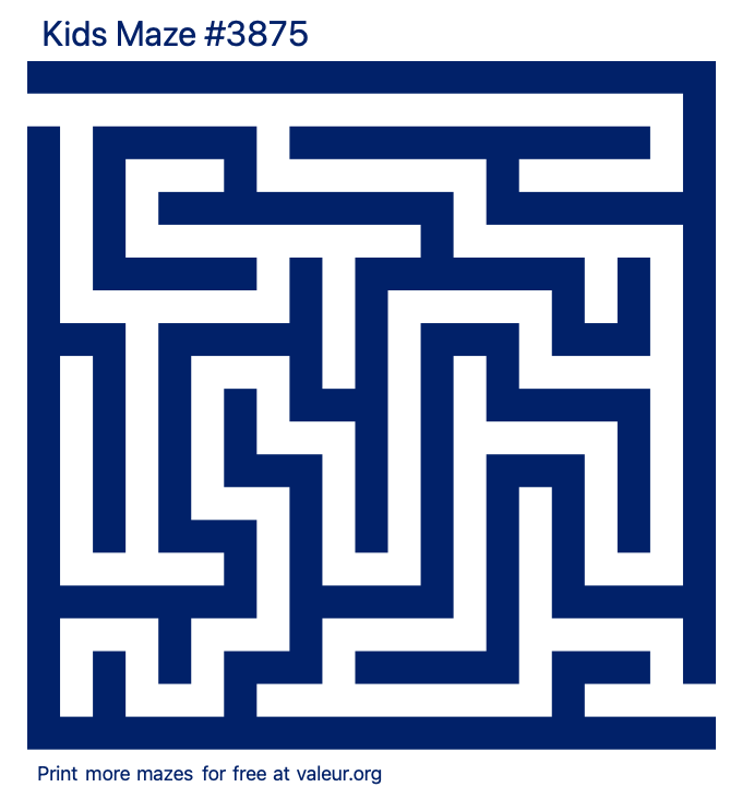 Free Printable Kids Maze number 3875