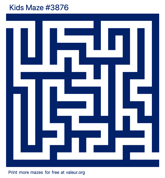 Free Printable Kids Maze number 3876