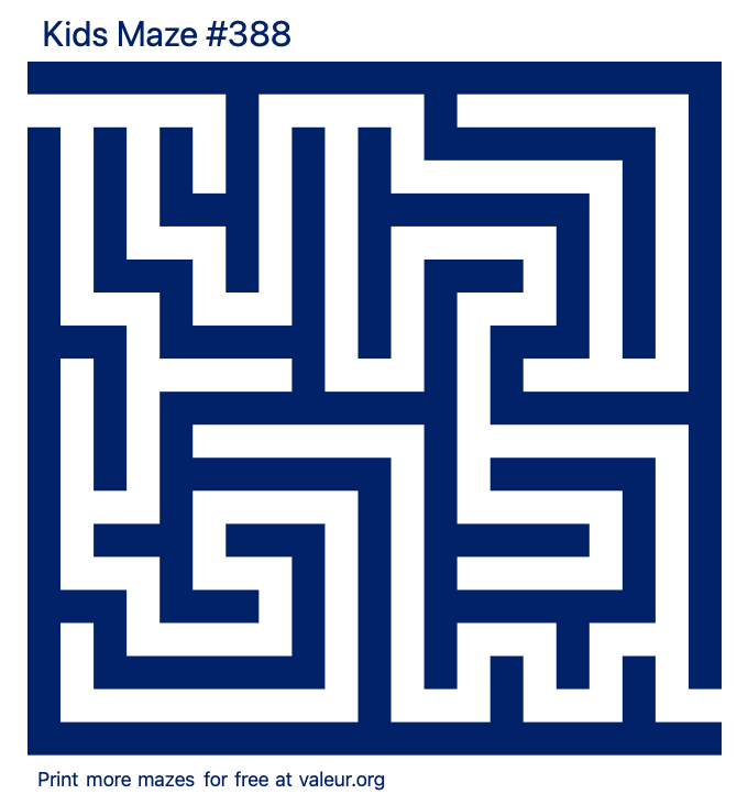 Free Printable Kids Maze number 388