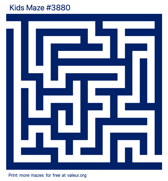 Free Printable Kids Maze number 3880