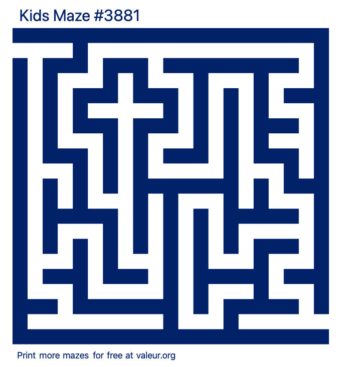 Free Printable Kids Maze number 3881