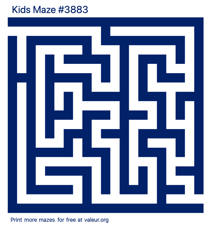 Free Printable Kids Maze number 3883