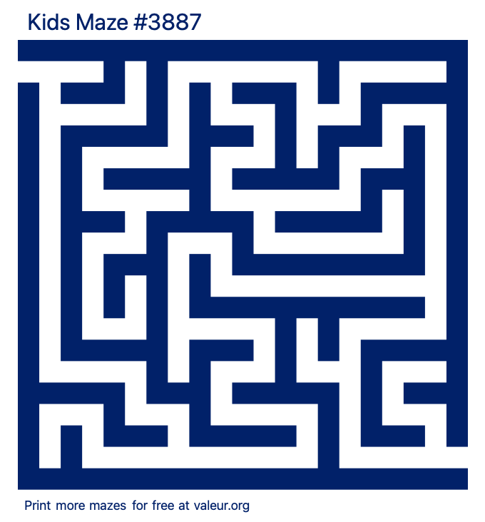 Free Printable Kids Maze number 3887