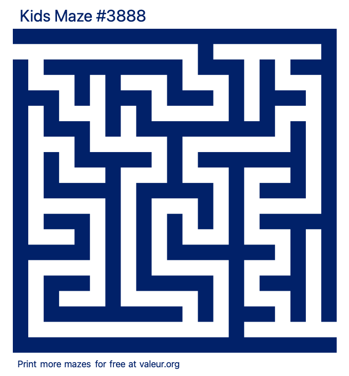 Free Printable Kids Maze number 3888