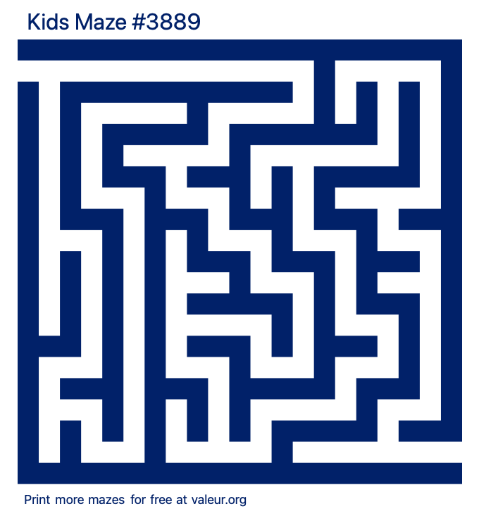 Free Printable Kids Maze number 3889