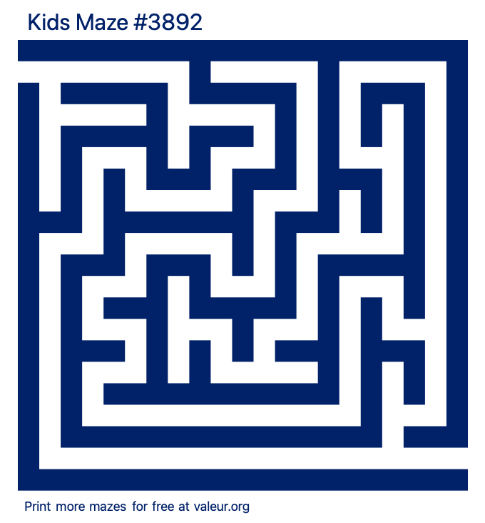 Free Printable Kids Maze number 3892