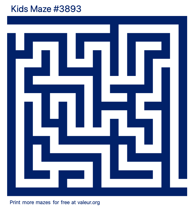 Free Printable Kids Maze number 3893