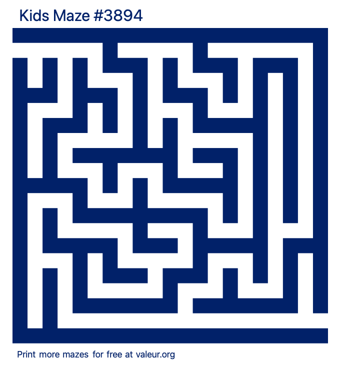 Free Printable Kids Maze number 3894