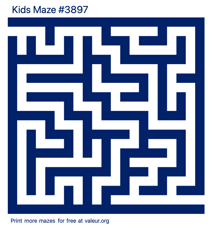 Free Printable Kids Maze number 3897