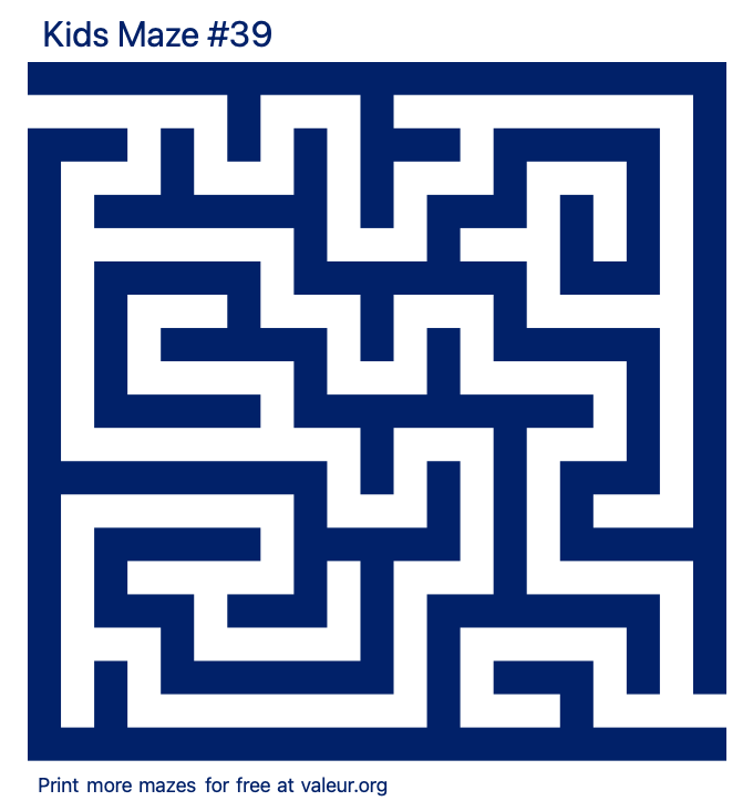 Free Printable Kids Maze number 39